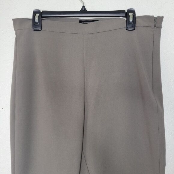 Banana Republic Sz 14 Smoking Gray Twill Hip Zip Devon Slimming Fit Dress Pants - Picture 3 of 8